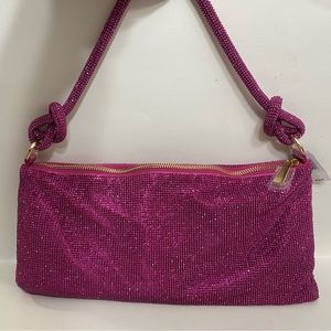 RHINESTONE KNOT STRAP SLOUCH BAG